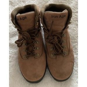 Iron Age Womans Steel Tip Boots Lace Up Brown Size 6.5 M